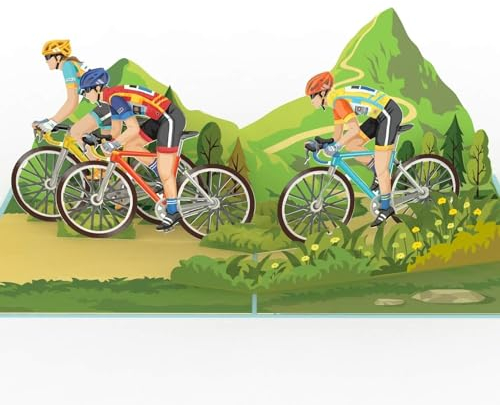 papercrush® Pop Up Karte Rennradfahrer - 3D Geburtstagskarte und Geldgeschenk für Radfahrer, Glückwunschkarte für Mann, Freund, Bruder & Vater, Gutschein für Fahrradtour, Abschiedskarte zum Ruhestand