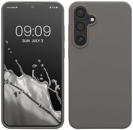 kwmobile Carcasa para Samsung Galaxy S24 Plus Funda - Case TPU Silicona para Smartphone - Suave Protector antigolpes para móvil - Apto Carga inalámbrica - Polvo de Piedra