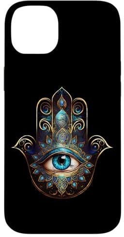 Hamsa-Hand, blaues Nazar-Auge, Schutz, Glück, Freude, Not Hülle für iPhone 14 Plus