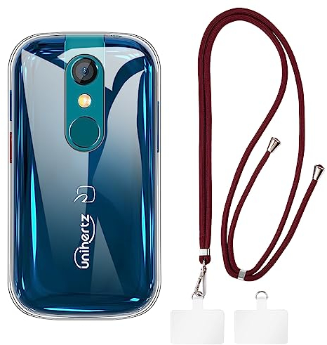 Shantime Unihertz Jelly 2E Mini Hülle + Universal-Handy-Lanyards, Hals-/Umhängeband, weicher Riemen, Silikon-TPU-Abdeckung, Stoßstangenschale für Unihertz Jelly 2E Mini (3”)