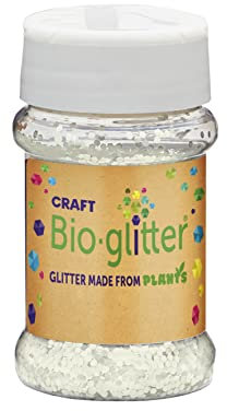 Craft Biodegradable Glitter, 40g, Christmas Decorations, Reindeer Food, Chunky Glitter, Arts and Crafts for Kids, Card Making, Candle Making, Eco-Friendly - White