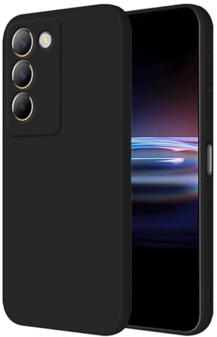HONLEN Hülle für vivo V40 SE 5G Schutzhülle Case, (6.67 Inches) Liquid TPU Silicone Handyhülle mit Fallschutz Silikon Cover Schwarz