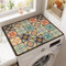 Odot Bohemia Cubierta para Lavadora, Protector Superior Lavadora y Secadora, Alfombra para Lavadora, Antideslizante, para Lavadora Microondas Refrigerador Universal (60x60cm,Bloque de Color)