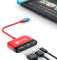 Switch Dock per Nintendo Switch/OLED, 3 in 1 Switch TV Adattatore con 4K HDMI, USB 3.0 Port, Type C 100W PD, Portable Docking Station Travel per Nintendo Switch/Switch OLED (rosso e nero)