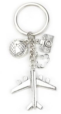 Schlüsselanhänger Flugzeug, Weltreise Geschenk und Glücksbringer Reise, Deko für Flugzeug Fans, Großartig als Geburtstagsgeschenk und Reise Glücksbringer für Frauen und Guter Freundin (Flugzeug6, S)