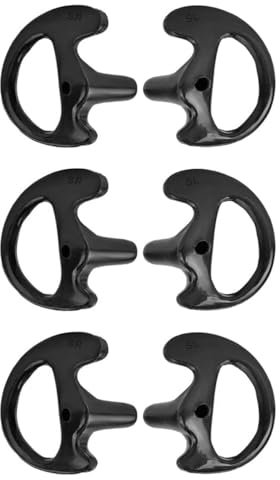 Namvo 3 Paar weiche Ohrmuscheln, Ohrhörer, Air-Acoustic-Headset, Ohrstöpsel für Walkie-Talkie, Spulenschlauch-Audio-Kits in Schwarz, mittlere Größe