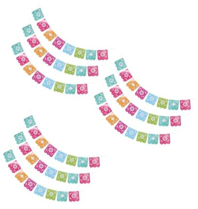 Lurrose 9 Sätze Partyfahnen Und -karten Tag Der Toten Parteifahne Tag Der Toten Dekorationen Tag Der Toten-banner-flaggen Festival-flagge Hintergrund Wanddekoration Festival-banner Papier