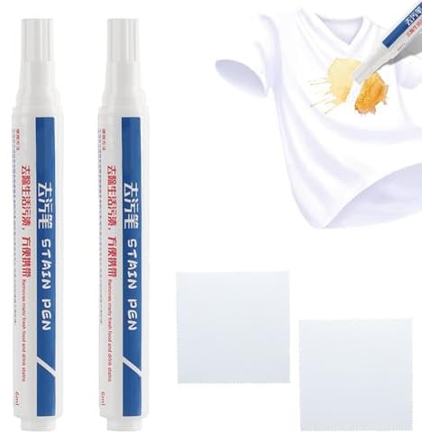 Ropa Stain Remover Pen Lápiz Quitamanchas Lápiz Quita Manchas Quitamanchas Rotulador Portátil Quita Manchas para Ropa con Paño de Limpieza Quita Rápidamente las Manchas de Aceite Sangre Vino Tinto
