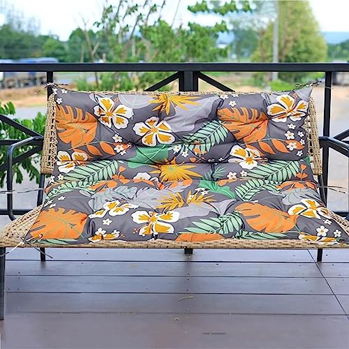MIFXIN Garden Bench Cushion 2/3/4 Seater - Waterproof Outdoor Patio Swing Cushion with Backrest, Sun-Resistant & Easy to Clean, Perfect for Porch, Hammock, Garden Furniture (Flower, 150 * 100 * 10cm)