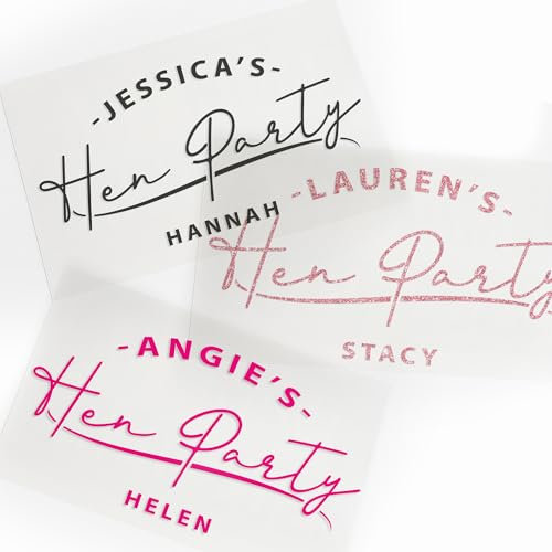 Personalised Hen Party Transfer, Custom Bridal Party Iron-On Vinyl, Hen Do T-Shirt Decal, HTV Sticker, Bachelorette Shirt Transfer