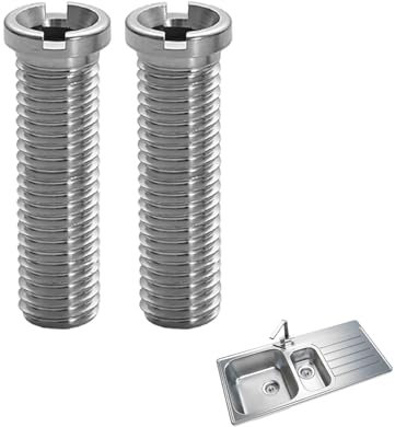 2 Pezzi Set da Vite Cava Tappo Lavandino Cucina,Piletta Lavello Cucina Vites,M12 x 35 mm Universale Filtro Lavello Addensare Acciaio Inox Viti Fissaggio Cestello Lavello per Filtro in Filettato Cucina