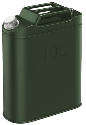 10L Metallbehälter mit Ausguss & Griff, Metall-Kraftstoffbehälter mit flexiblem Ausgießer für Automobil- und Notfallgebrauch, robuste Gaskanister für LKW, Autos, Motorräder, Fahrzeuge, Ausrüstung