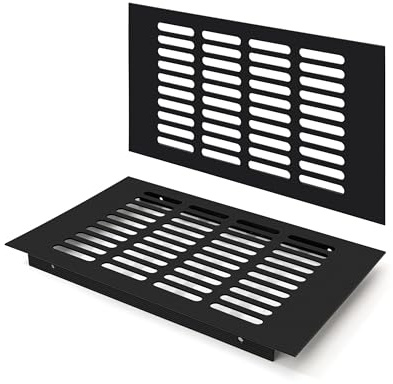 Griglia di Ventilazione Nera, Griglia di Aerazione Può Aiutare a Ventilare l'armadio Rettangolare da 150 x 225mm Armadi e Vamere da Letto Con Viti per Armadi Porte Scarpiere Cassettiere (2 Pezzi)