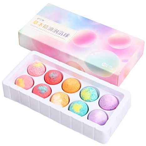 10pcs Badebomben, Badekugeln, Badebomben Set, Sprudelbad für Badewanne, Handgefertigte Fußbad Badekugeln mit ätherischen ölen, Geburtstagsgeschenke für Frauen
