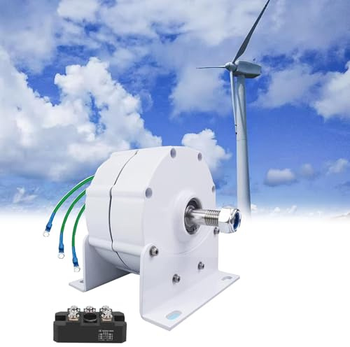 Generador de imán permanente de 6000 W y bajas revoluciones (12 V, 24 V y 48 V), rectificador de molino de viento, motor generador de imán permanente sin engranajes de energía libre(48V)