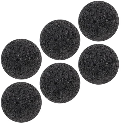 TOYANDONA Schwarze Saunasteine aus Vulkangestein 6 Stück, Rund, Stein