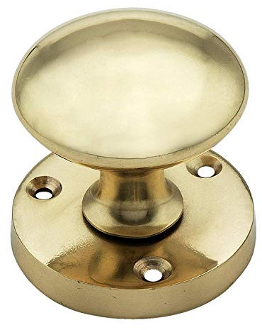 Ironmongery World®Solid Brass Victorian Round Mortice Door Knobs Pull Handles Set