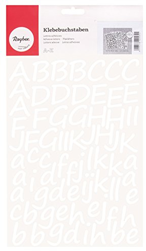 Rayher Hobby 38921000 Klebebuchstaben, groß und klein, weiß, Schreibschrift, 3 cm, selbstklebend
