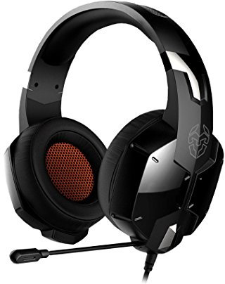 Krom Gaming Headset KOPA -NXKROMKPST - Son stéréo, Haut-parleurs 50 mm, Bandeau réglable, Micro flexible, Jack 3,5 mm, Compatible Nintendo Switch, PS4, PS5, PC, Couleur Noir, Orange