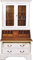 Casa Padrino Vintage Sekretär Schrank Antik Stil Weiss/Holzfarben H 210 x B 110 cm - Vitrine Regal Schrank Shabby Chic Hotel Möbel