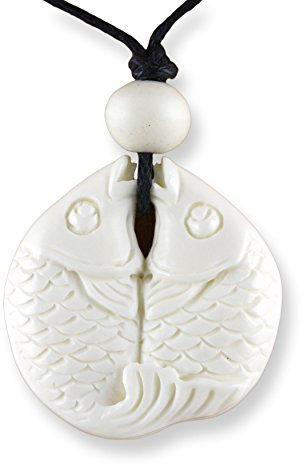 Island Piercings Halskette Handgefertigter Amulett Anhänger Maori Fische aus Knochen PB361