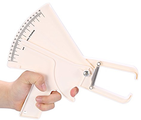 Caliper Körperfettzange Körperfettmessgerät zum Körperfett und Körperfettanteil messen, 0 80MM Hautfaltenmesse, Fettzange Körperfettanalyse (weiß)