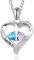 Lam Hub Fong Personalisierte Herz Halskette für Frauen 925 Sterling Silber Damen Geburtsstein Kette Geschenk für Mama, Frau, Freundin Geburtstag, Muttertag, Jahrestag