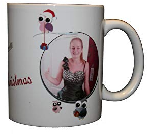 Weihnachtstasse Nikolaustasse mit Foto selbst gestalten personalisieren - mit eigenem Foto ✓ Namenstasse ✓ Motiv-Tassen ✓ Kaffee-Becher bedrucken lassen ✓ Personalisierte Weihnachtstasse (Eule)