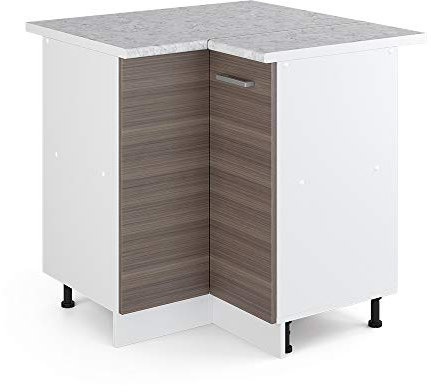 Vicco Eckunterschrank R-Line, Edelgrau, 75.6 cm, AP Marmor