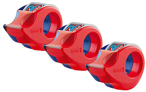 Tesafilm Mini Abroller mit 2 Stück Tesafilm Rollen Kristall-klar (3er Pack)