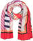 styleBREAKER Damen Schal leicht und seidig mit gestreiften geometrischen Flächen, Stola, Halstuch, Tuch 01016198, Farbe:Rot