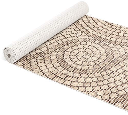 ANRO Weichschaummatte Badematte Bad Dusche WC Vorleger Teppich Antirutsch Badläufer Mosaiksteine Beige 350x65cm