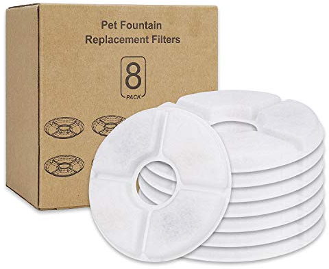 Filtro de Fuentes de Agua Reemplazo Filtros Activado por Mascota para Fuentes de Flores con Resina Carbón Activo 8 Piezas