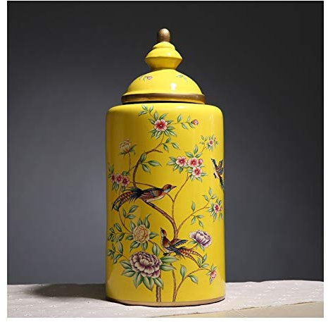 Mini urna Palazzo Grande cremazione Urne Ceramica Seal Prova d'umidità Handcrafted Display sepoltura Urna a casa o in nicchia a Colombario 10/23 (Color : Yellow, Size : Large)