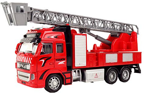 TURBO CHALLENGE - Feuerwehrauto - Einsatzfahrzeuge - 022924-1/38 - Reibungsgetriebenes Retro-Fahrzeug - Rot - Metall - Kinderspielzeug - Auto - Ab 3 Jahren