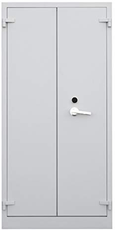 Lüllmann Feuerschutzschrank Flügeltürenschrank, feuergeschützt, 5 OH, 1950 x 1200 x 550 mm, lichtgrau