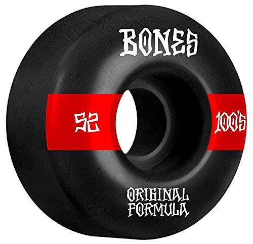 Bones Wheels 14 V4 Wide 100 Stück Skateboard-Räder, Schwarz, 52 mm