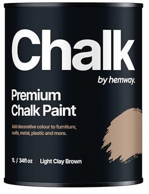 Hemway - Premium Chalk Paint - Light Clay Brown 1 L | Chalky Matt Shabby Chic Finish for Interior Furniture & Walls | Quick Dry & 1 Coat