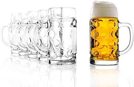 Stölzle Lausitz Bierkrug ISAR / 6er Set Bierkrüge 0,25 Liter/Stabiler Bierkrug 0,25 Liter/Biergläser aus Soda Lime Glas/Bierseidel Spülmaschinengeeignet