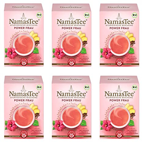 Teekanne NamasTee POWERFRAU 6er Pack (6x15 Teebeutel, 162g) - Tee nach ayurvedischer Art