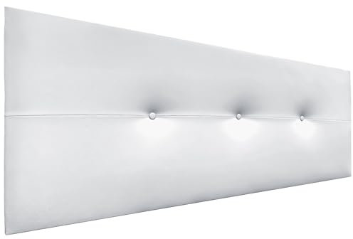 DHOME Cabecero de Polipiel o Tela AQUALINE Pro cabeceros Cabezal tapizado Cama Lujo (Polipiel Blanco, 135cm (Camas 120/135/140))