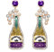 Boderier Champagne Earrings Bright Colored Glitter Champagne Bottle Drop Earrings Statement Festive Jewelry Gifts for Women, Pearl, not know
