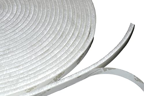 10M Prueba de Viento de Polvo Puerta Ventana Strip, Puertas Cintas de Sellado Autoadhesivas de sellado para puertas Corredera y ventanas a Prueba de Viento Polvo Insecto Cucaracha (7mm x 8mm, Blanco)