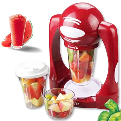 Mini Batidora Portátil Pequeña Batidora Mezclar el Café Colacao Suplementos Alimenticios, Máquina para Hacer Smoothies, para Bebés, Mezclar Zumos, 175W de Potencia, 500ML, Rosso