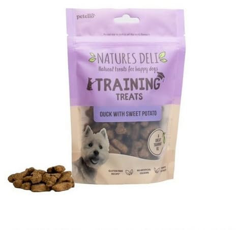 Natures Deli Puppy Training Treats Duck with Sweet Potato Dog Treat, Gluten Free Training Biscuits for Small Dogs - 100 g