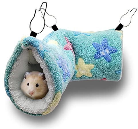 QeeHeng Hamac pour Cochon d'Inde, Furet, Rat, Cochon d'Inde, lit Tunnel à Suspendre, hamac pour Animaux de Petite Taille, Hamster, Chinchilla, Furet, cachette, Accessoires de Cage de Couchage, Vert