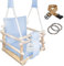 Holz Babyschaukel Indoor - Kinderschaukel - Baby Schaukel 3in1 mit Kissen und Sicherheitsgurt - Komfortable und Robuste