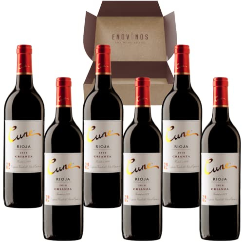 Vino Tinto Cune Crianza Nueva Añada - Envio 24 H - Pack 6 Botellas de Vino Rioja 75 cl - Mejor Selección ENOVINOS THE WINE BRAND