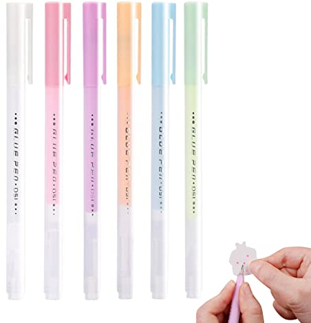 6PCS Schnell Trocknender Klebestift, Schnelltrocknender Klebestifte für Sammelalbum Scrapbook, Selbstklebende Klebestifte, Flüssiger Klebestift Feiner Flüssiger Klebestift für Hause Schule Büro (4)