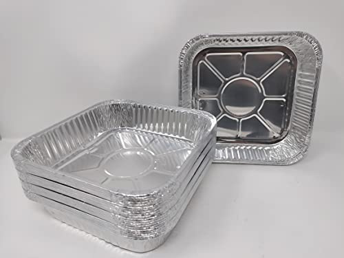 Foglish Home & Garden 10 x Square 8 Aluminium Foil Tin Pan Tray Dish Bake Oven Cook BBQ Buffet 20.4x20.4x4.7cm